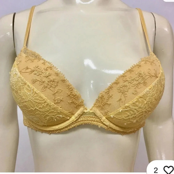 NWT LA PERLA Maharani Gold Lace Push Up Bra size 34B - Picture 1 of 5